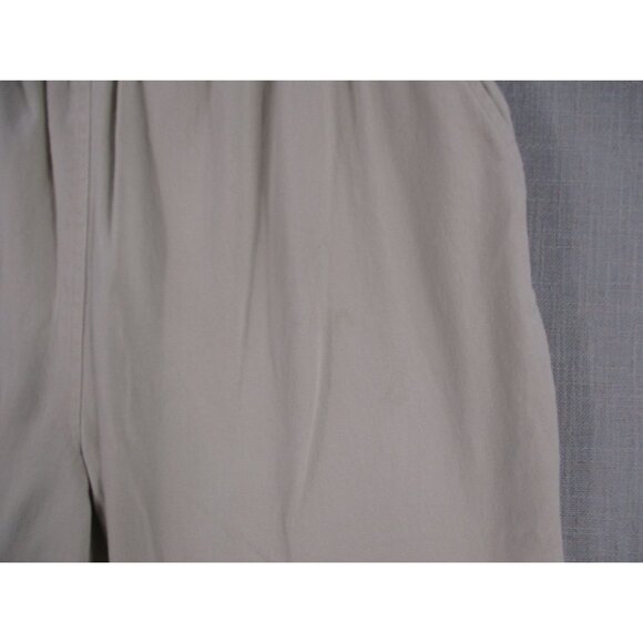 Denim & Co. Womens Capri Pants With Lattice Hem 1X Beige Cotton - Picture 8 of 11